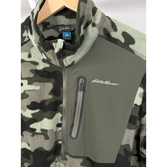 Eddie Bauer First Ascent Green Camo ¼ Zip Men’s Tall Medium Pullover Midlayer - Picture 3 of 13